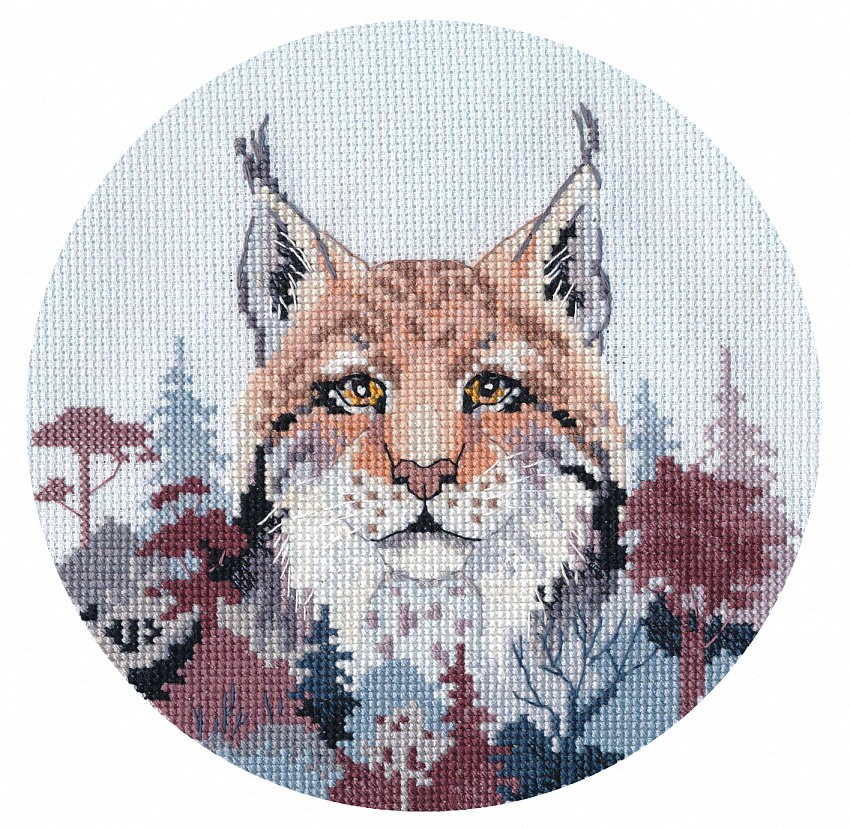 Lynx Cross Stitch Round kit Wild Cat cross stitch lynx Etsy