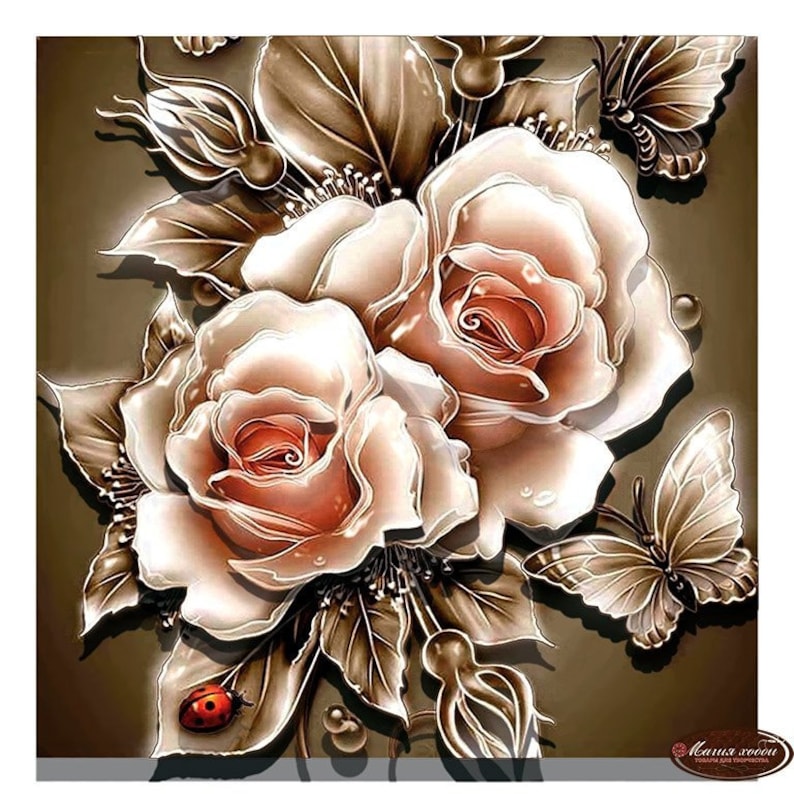 Vintage Rose paper tole kit 3D decoupage roses crafts kit Etsy