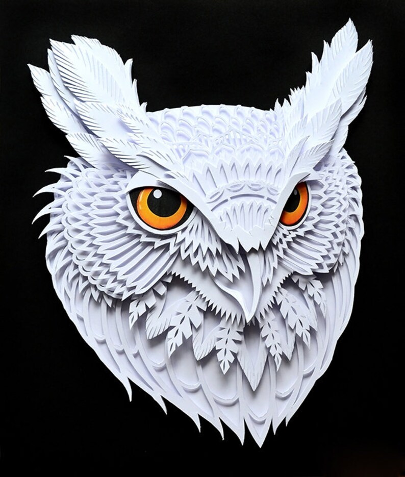 White Owl Paper Tole Kit 3D Decoupage Hibou Kit Paper Etsy