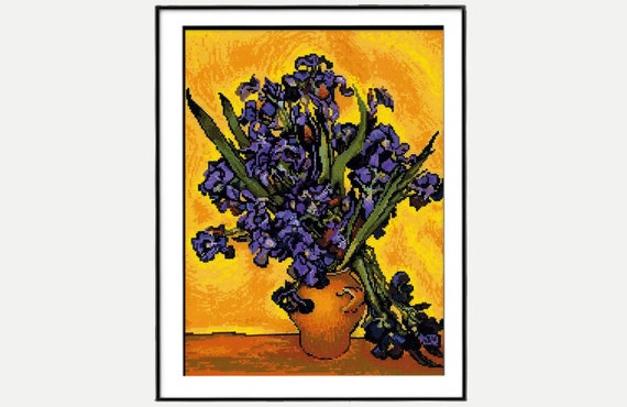 Irises Cross Stitch Van Gogh Kit Van Gogh Cross Stitch Iris | Etsy