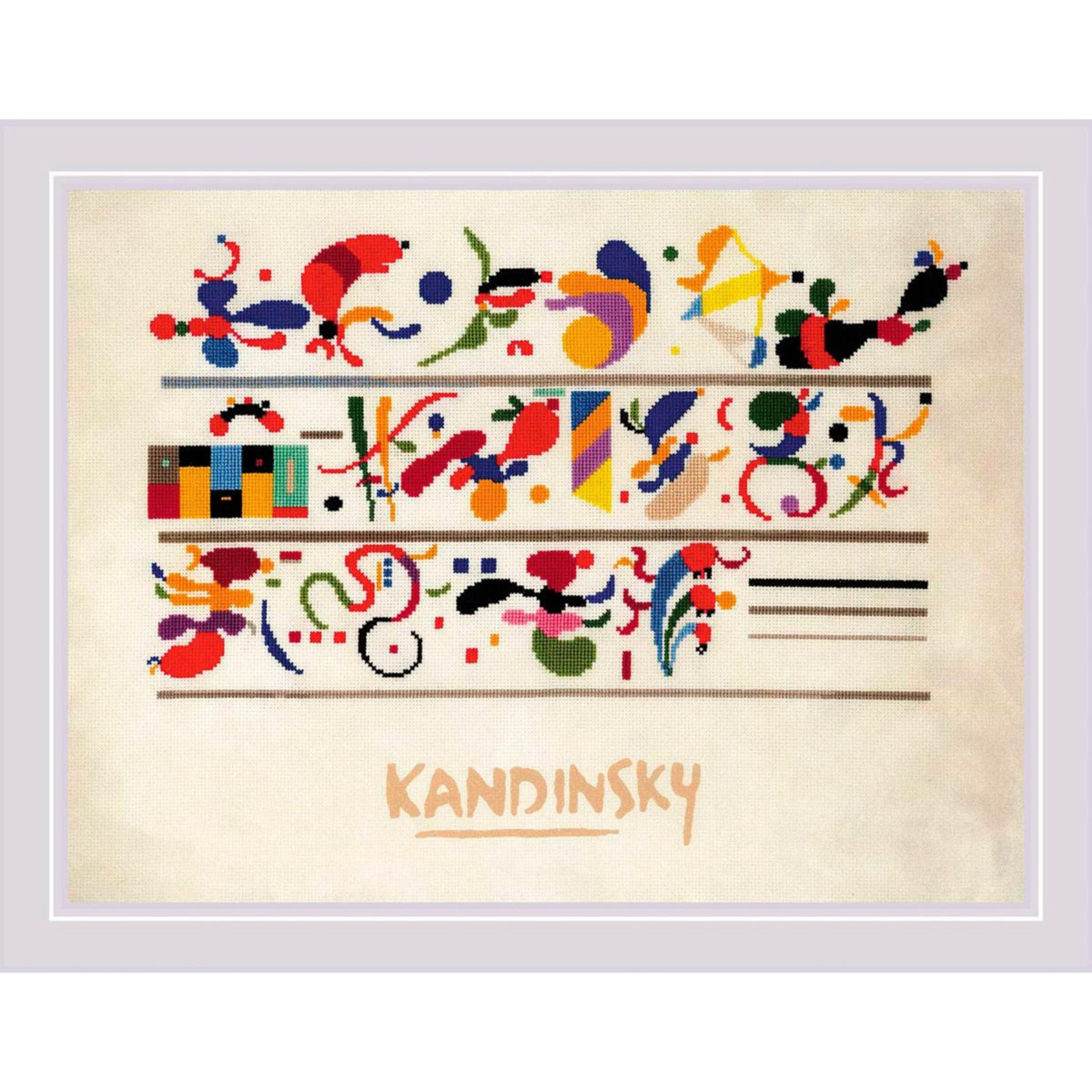 Kandinsky Cross Stitch Modern Art kit Abstract Art cross Etsy