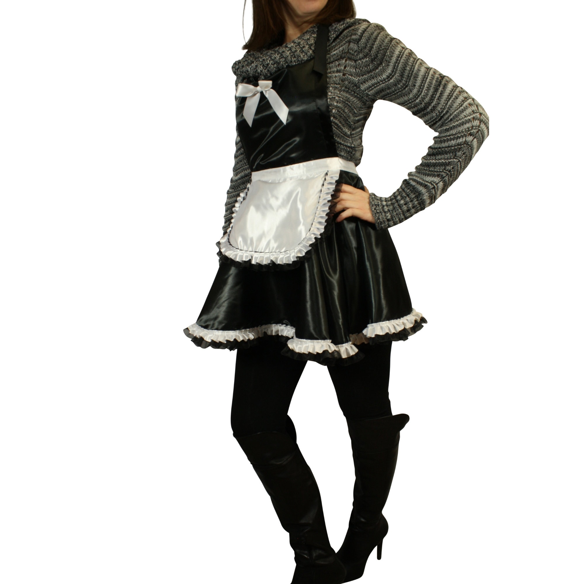 Satin French Maid Apron Costume | Regular & Plus Size Lingerie With ...
