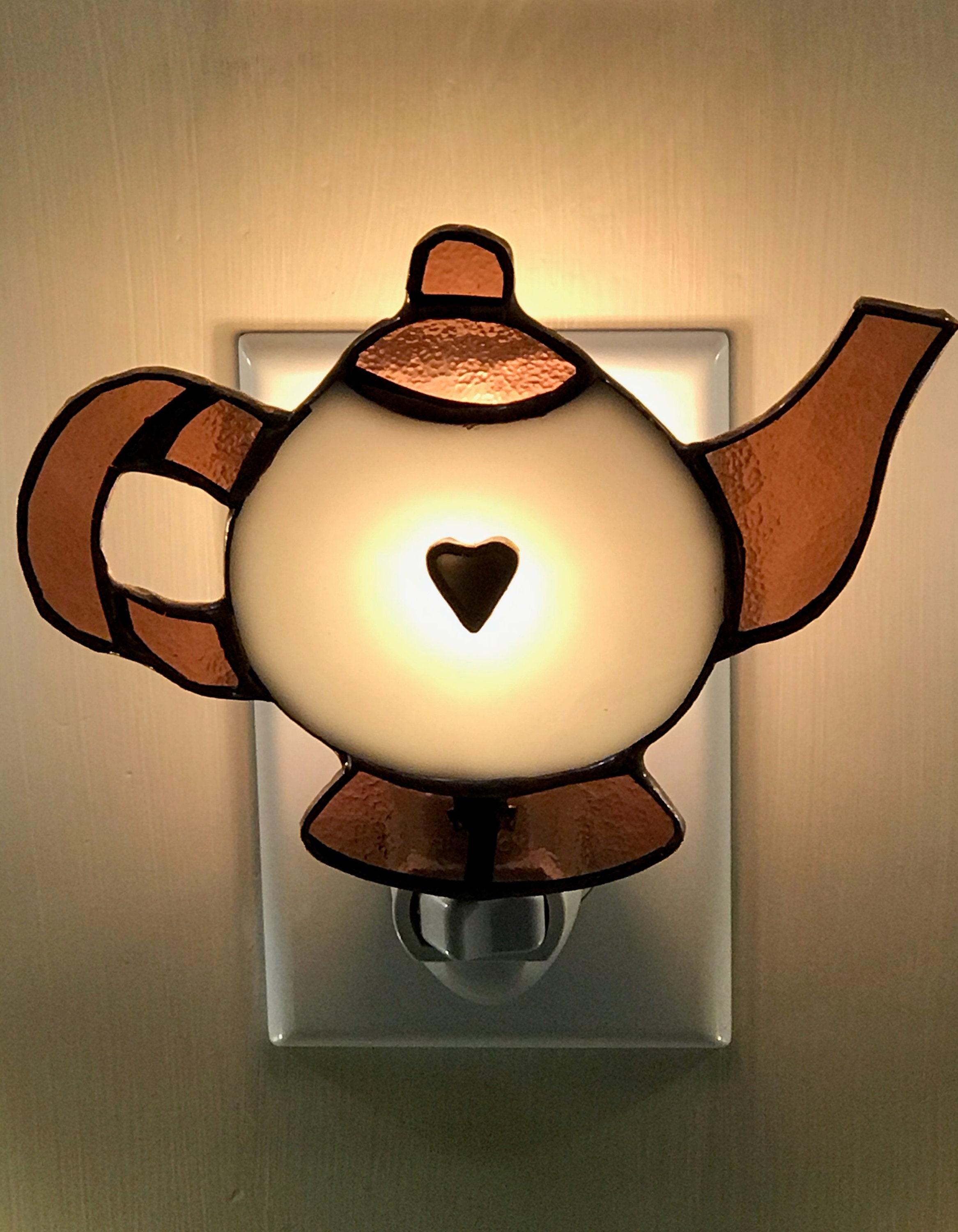 Teapot Stained Glass Night Light Etsy