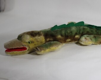 Vintage Steiff Crocodile Gaty - Made in West Germany - 50s / 60s - Stuffed Animal - Plush Toy