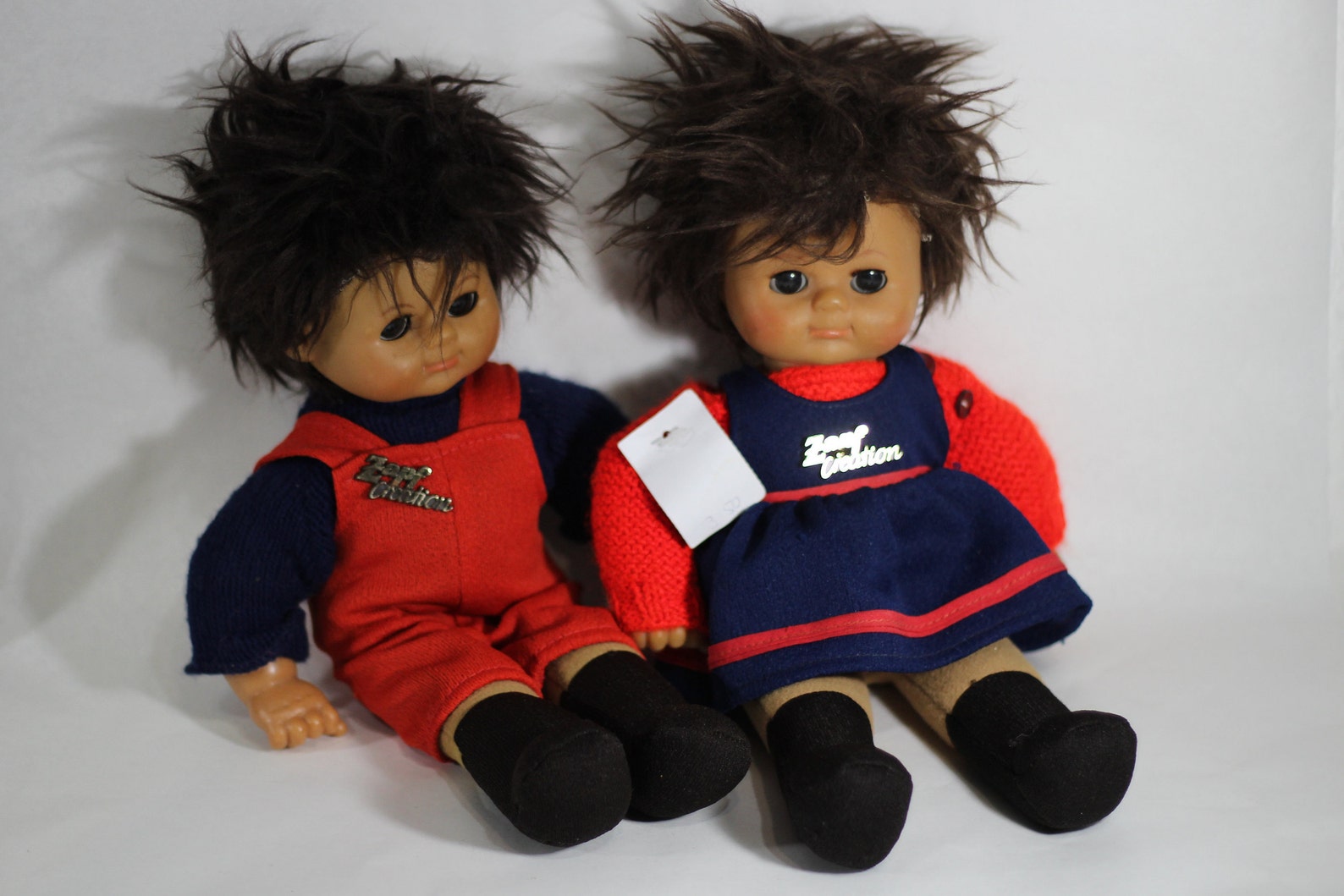 Vintage Zapf Creations Dolls Boy and Girl With Brown Hair and Etsy