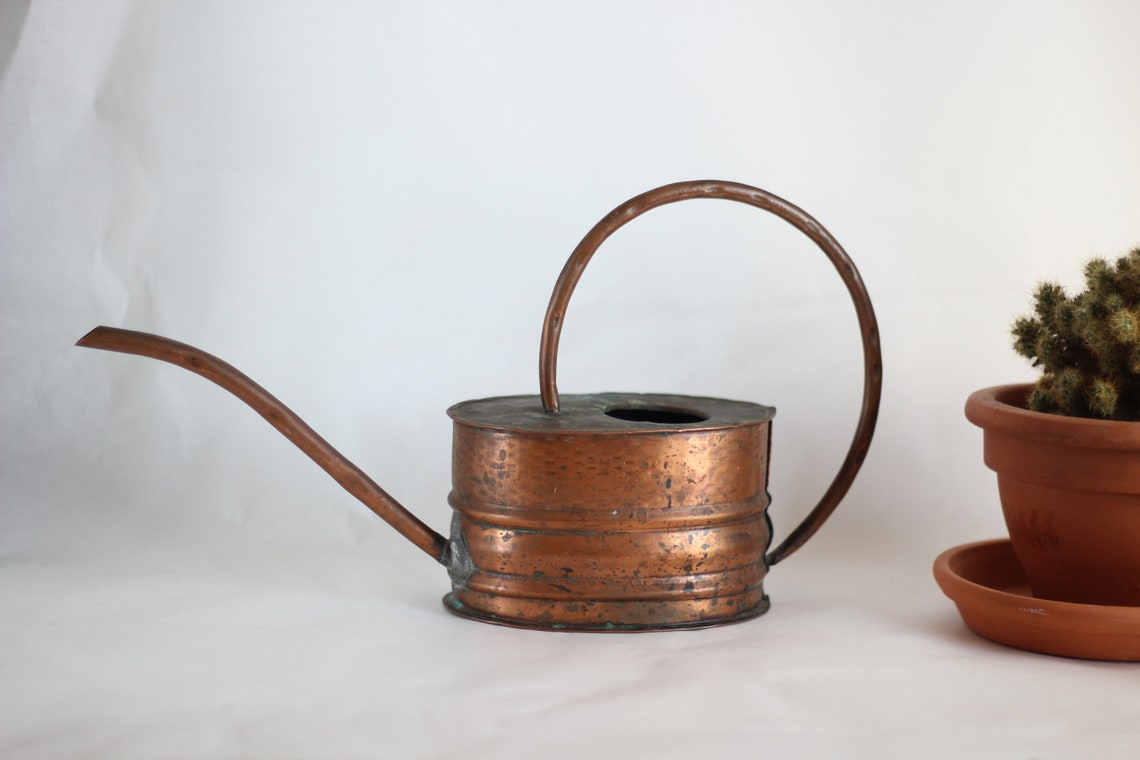 Vintage Handmade Copper Watering Can Bonsai Cactus Gardening Etsy