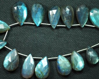 Natural Pear Shape Labradorite Crystal,Blue Flashy Pendant Labradorite,Big Size 55x34x9mm 100Cts AAA Quality Faceted Labradorite Gemstone