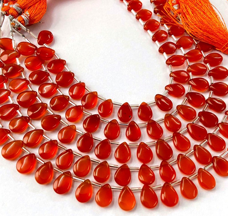 Best For Jewelry Making Use Handmade Polished Beads Semi Precious Loose Beads Fabulous Carneline Smooth Pear Shape Briolette