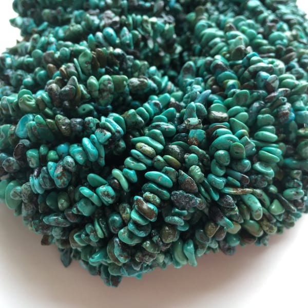 Natural Arizona Turquoise Uncut Chips Beads, 4 mm Turquoise Gemstone Beads, Jewelry Making, Smooth Raw Rough Nuggets Beads, Wholesale Price