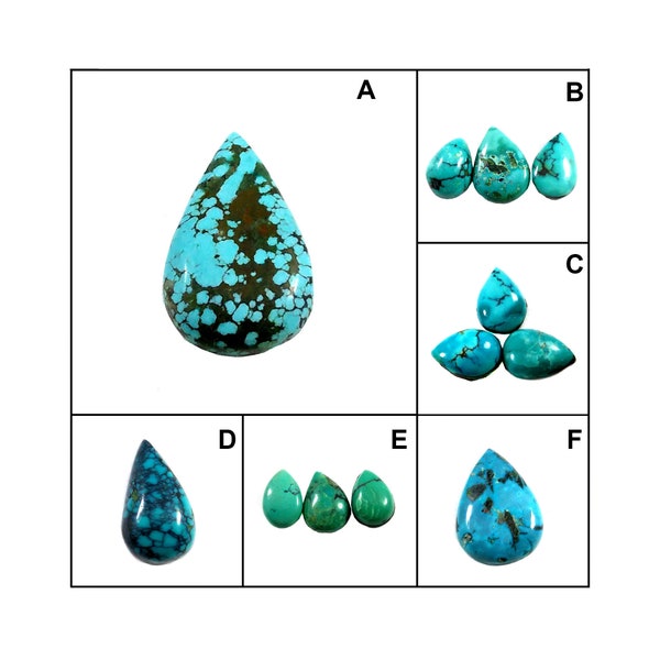 Natural Turquoise Gemstone Cabochon | Turquoise Pear Shape Handmade Polished Loose Cabochon | Jewelry Supply