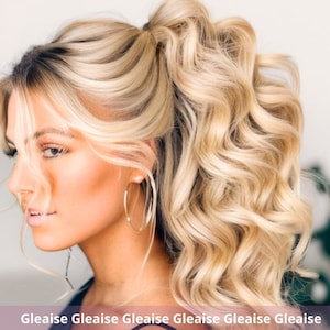 Blonde Ponytail Hair Extensions, Natural Blonde Pony Tail, wavy, Straight, Claw Jaw Clip, Hairpiece, Platinum, Synthetic