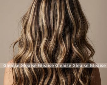Brünettes Haar, Karamell Clip in Haarverlängerungen, Schokolade Braunes Haar mit Strähnchen, Dunkle Kastanie, Balayage Strähnen, Sommer