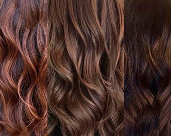 Chocolate Brown Clip in Hair Extensions Natural Brunette - Etsy Chocolate Brown Clip in Hair Extensions Natural Brunette - Etsy