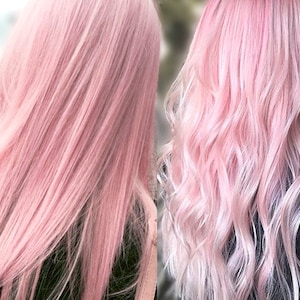 ピンクのヘアエクステンション、ローズヘアクリップ、ヘアストリーク、マーメイドヘア、パステルヘア、夏、ハイライト、ファンシーヘア