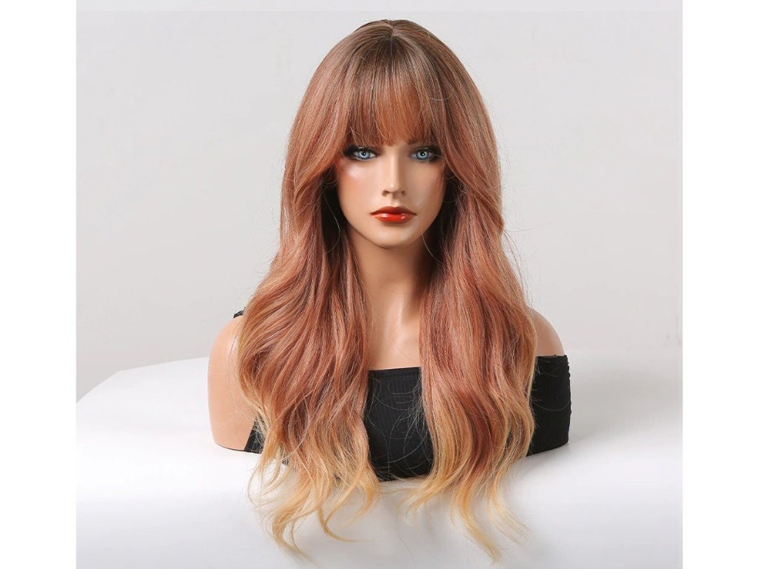 Long Bangs With Lighting Highlights Caramel Long Layers - Etsy Long Bangs With Lighting Highlights Caramel Long Layers - Etsy
