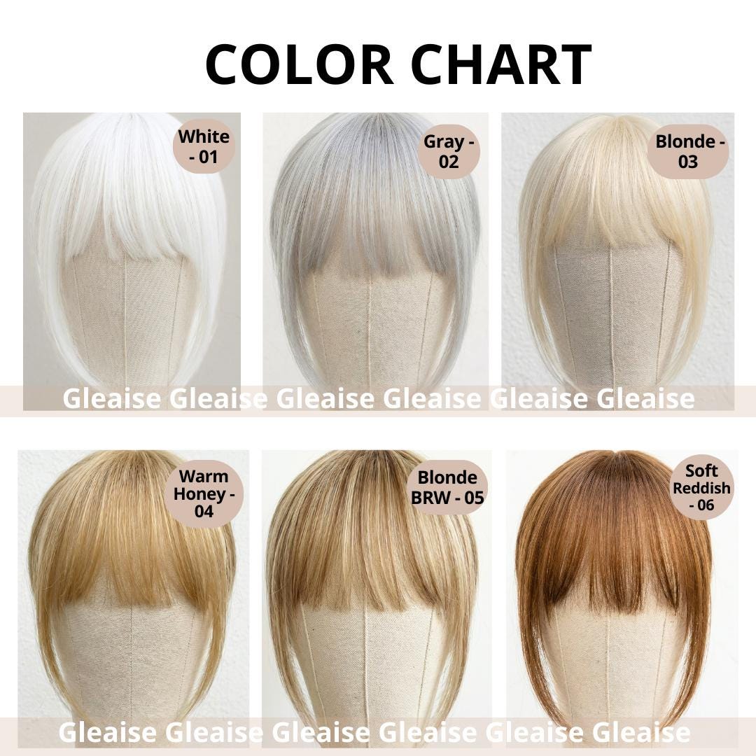 プラチナブロンドの前髪、クリップインヘアエクステンション、ホワイト