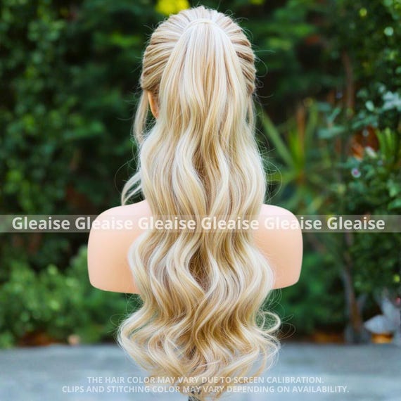 Blonde Ponytail Hair Extensions, Natural Blonde Pony Tail  display picture 3