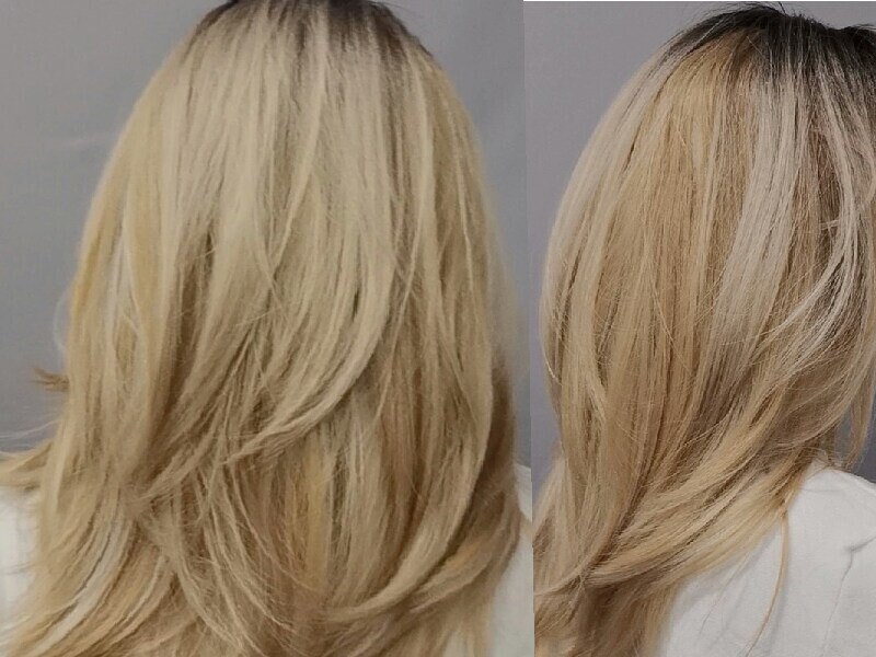 Perruque Femme Mi-longue FANIE 24BT613 - Blond Doré Méché Très Clair, Synthétique, Bonnet Moyen, Raie Libre