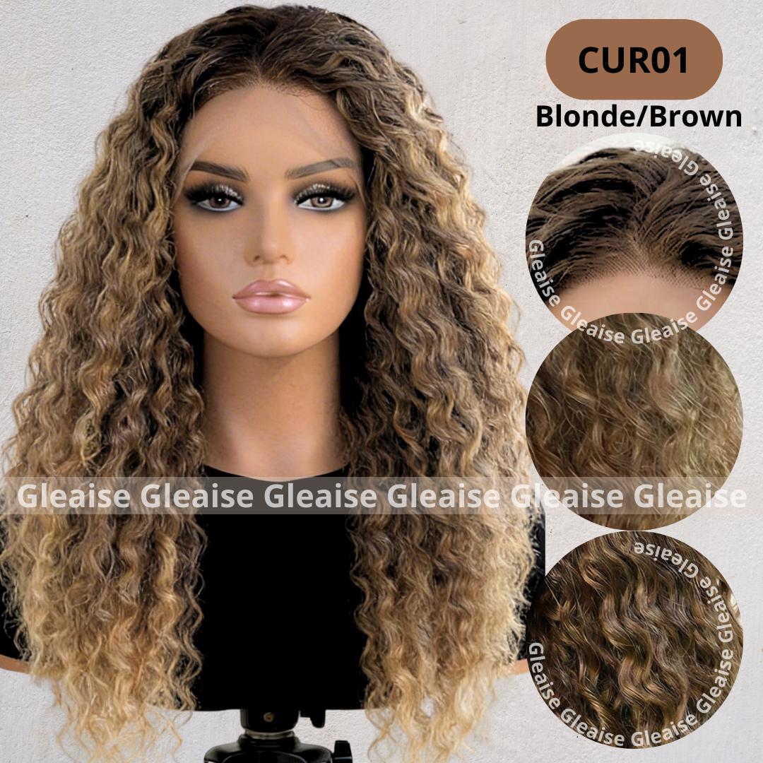 Perruque Femme Longue Bouclée Blonde Cuivrée - Synthétique, Bonnet Moyen, Neuve Avec étiquettes
