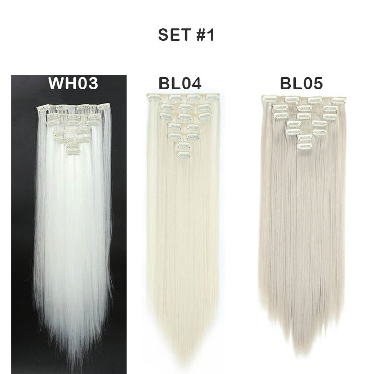 White Hair Extensions Ice Blonde Highlights Snow Nordic White Blonde