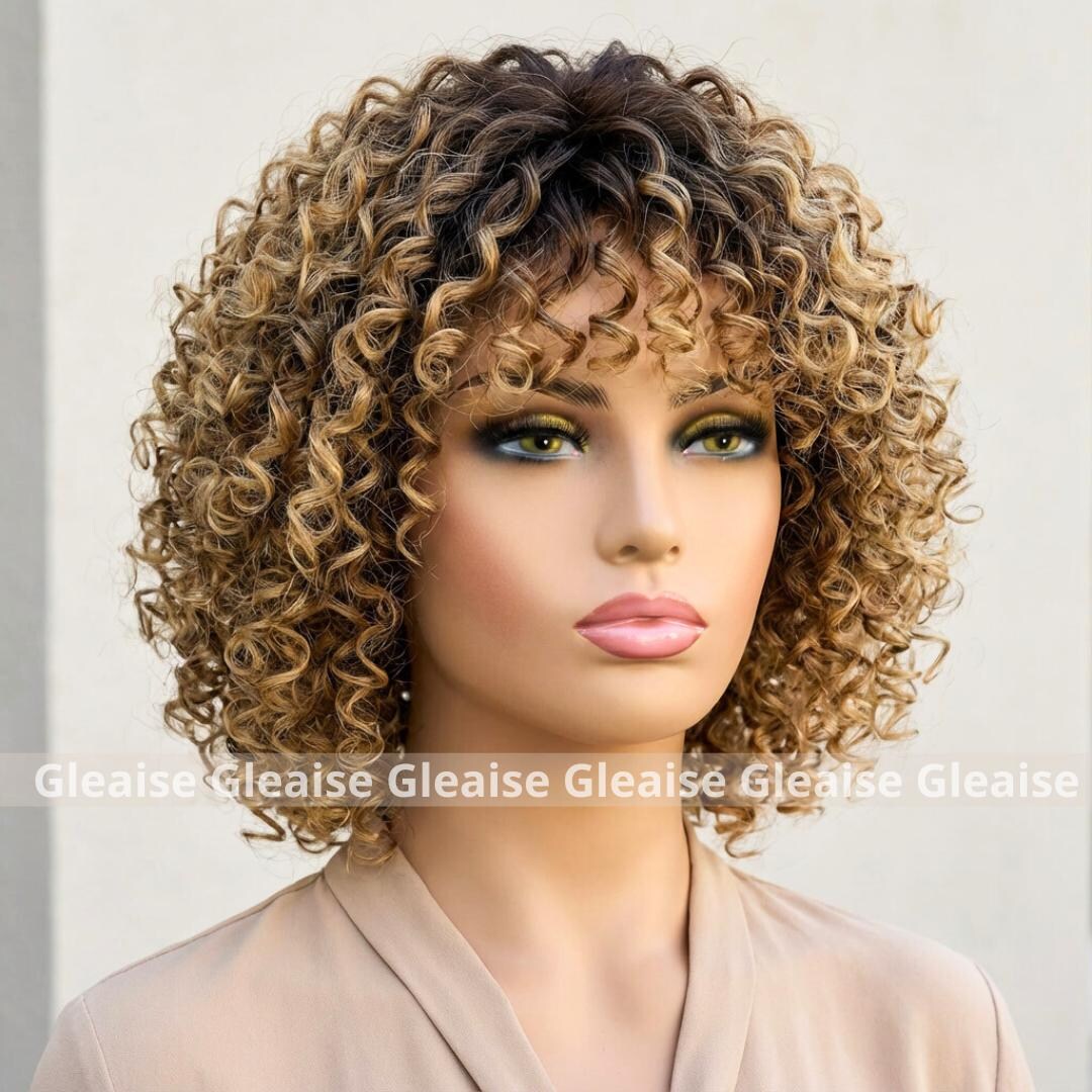 Blonde Curly Wig Natural Shades Afro Hair Light Blonde Wig  display picture 2