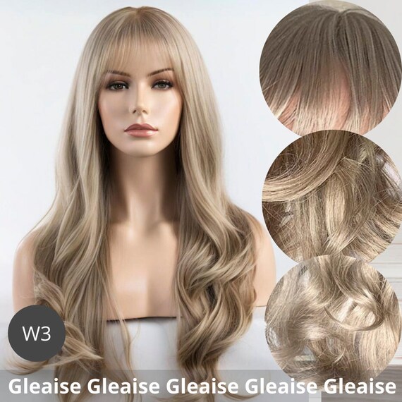Buy Light-medium Ash Blonde Wig With Bang, Long Wig  display picture 1
