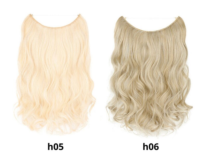 White Invisible Wire Hair Extensions or 5 clips wide Clip in Ice Blonde Ash Highlights Snow Hair Summer Spring image 8