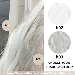 White Invisible Wire Hair Extensions or 5 clips wide Clip in Ice Blonde Ash Highlights Snow Hair Summer Spring image 3