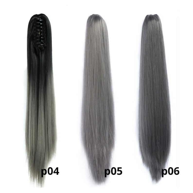 Claw Jaw Clip Ponytail Hair Extensions Silver Pony Tail Etsy