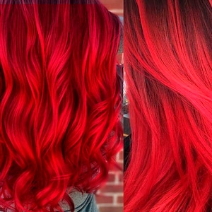 Red Hair Extensions, Clip in Streaks, Auburn, Dark Red, Hair Dye, Reddish Brown, Vampire Red, Cherry, Summer, Highlights, Maroon, Fancy hair