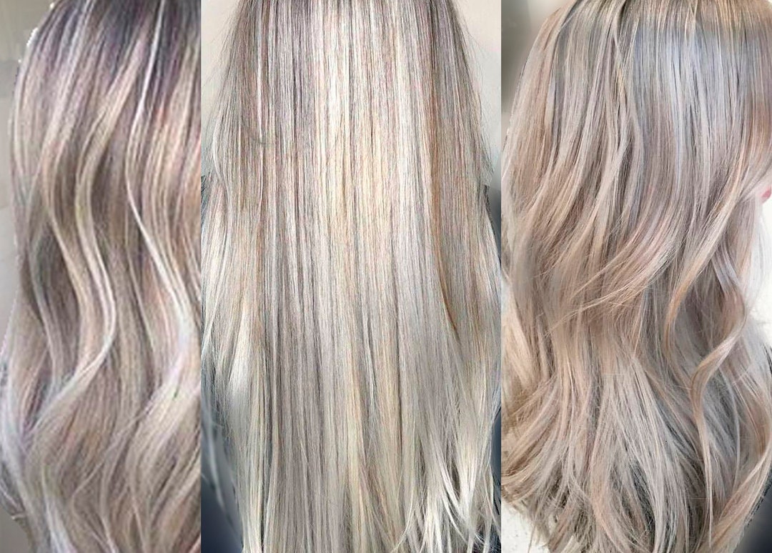 Silver Blonde Hair Extensions Silver Grey Blonde Ash Blonde - Etsy Silver Blonde Hair Extensions Silver Grey Blonde Ash Blonde - Etsy