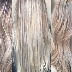 Silver Blonde Hair Extensions, Silver grey Blonde, Ash Blonde, platinum hair, Clip in hair streaks, Hair, Summer, Highlights