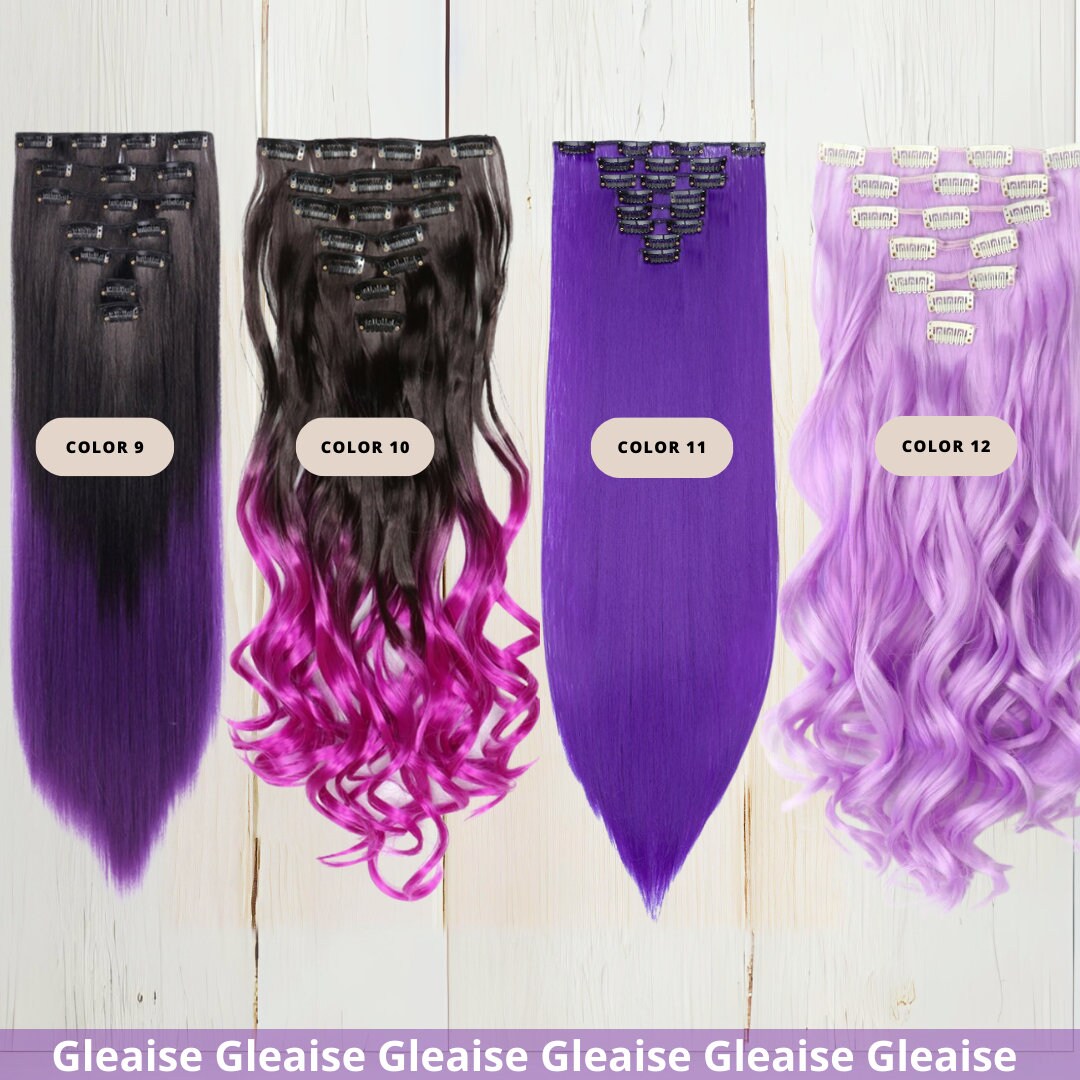 12 inch Purple Rainbow Color Melt Remy Clip in Human Hair Extensions Jessie Marie Studio | Accessories | 6 Inch Remy Human Hair  main image 2
