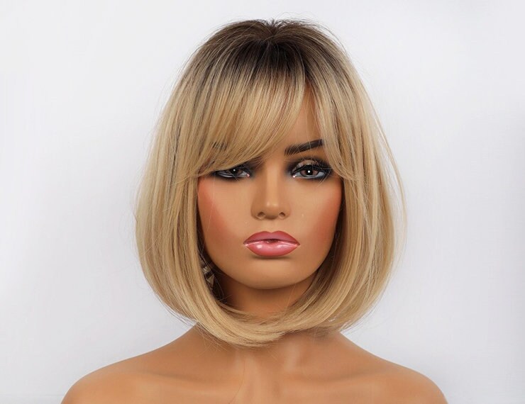 Image of Layered blunt cut bob in flamingo pink