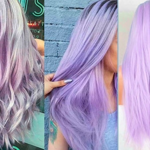 Purple hair Extensions, Clip in hair streaks Lavender, Mermaid Hair, Pastel hair, Summer, Highlights, Fancy hair