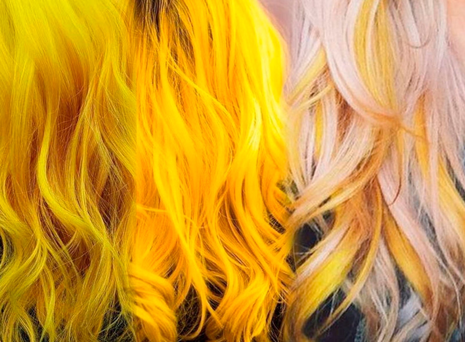 Yellow Hair Extensions Sunshine Blonde Highlights Mustard Etsy UK