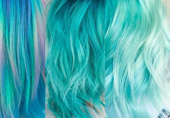 Teal Hair Extensions Clip In Turquoise Hair Streaks - Etsy