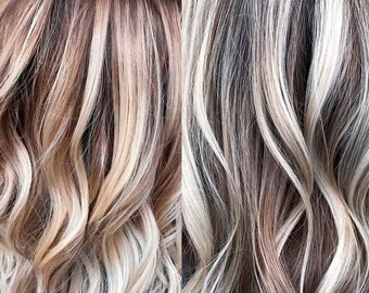 Piano Highlights Clip in Hair Extensions Brunette Hair Light - Etsy Piano Highlights Clip in Hair Extensions Brunette Hair Light - Etsy