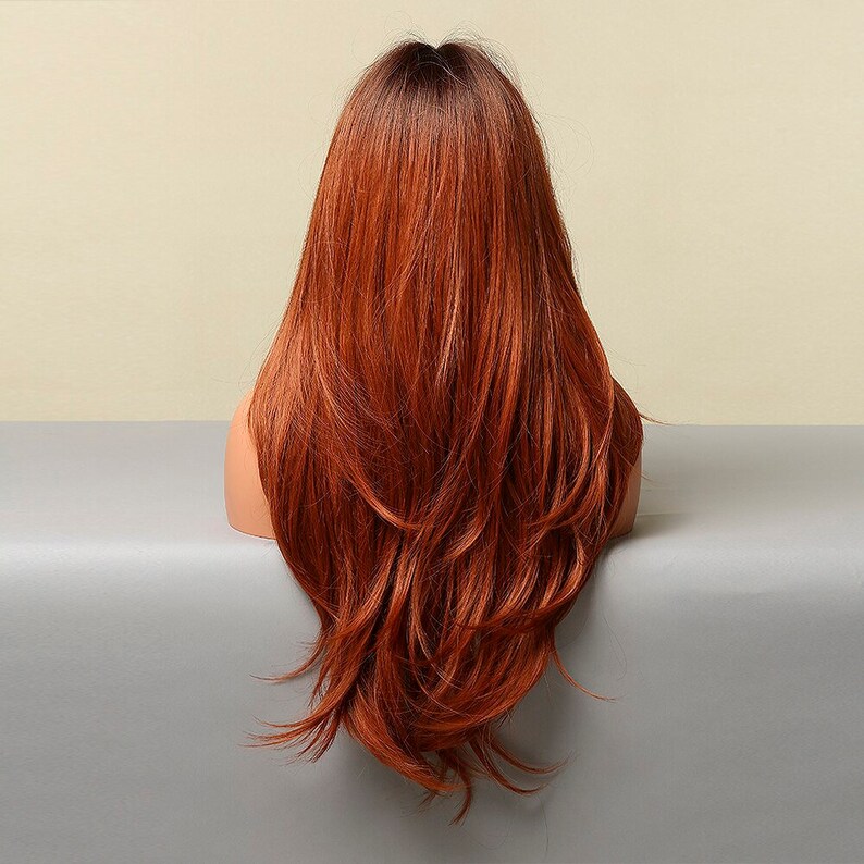 Ginger Wig With Bangs Long Red Head Auburn Red Wig Fringe Etsy