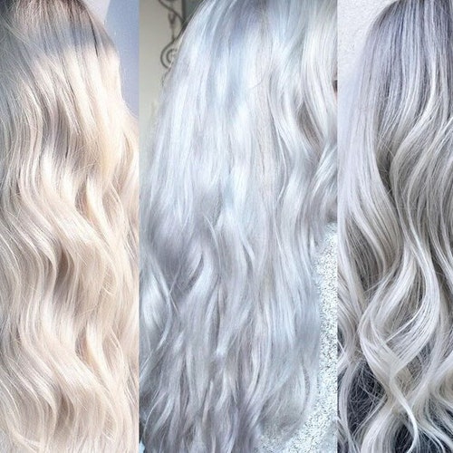 White Hair Extensions Ice Blonde Highlights Snow Nordic White - Etsy White Hair Extensions Ice Blonde Highlights Snow Nordic White - Etsy