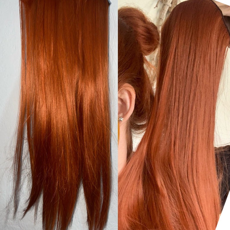 Ginger Hair Extensions Clip in Hair Streaks Chestnut Copper Etsy