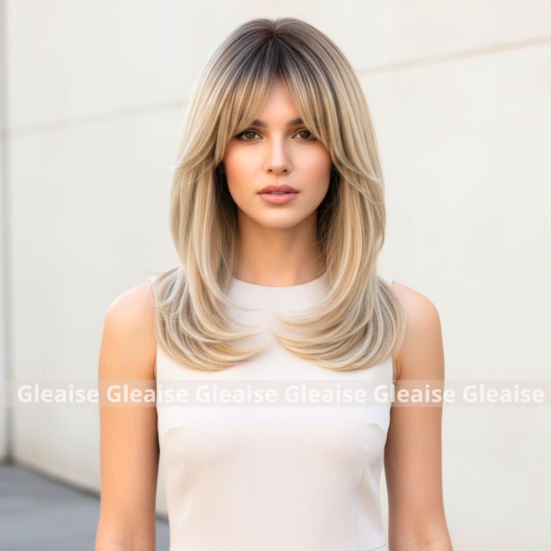 Natuurlijke blonde pruik Platte wikkelkrullen haar Ómbre Platina  Lichtblonde pruik met pony Krullend golvend stijl Strandachtige golven -  Etsy België, image size:1080x1080