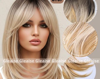 Perruque Courte Femme Blond Platine Doré - Cheveux Humains - Style Pixie - Avec Cadeau