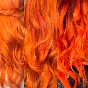 Orange Hair Extensions Clip in, Carrot hair streaks, Reddish, Copper Auburn Red, Red head, Ginger, Redhead Highlights 2022