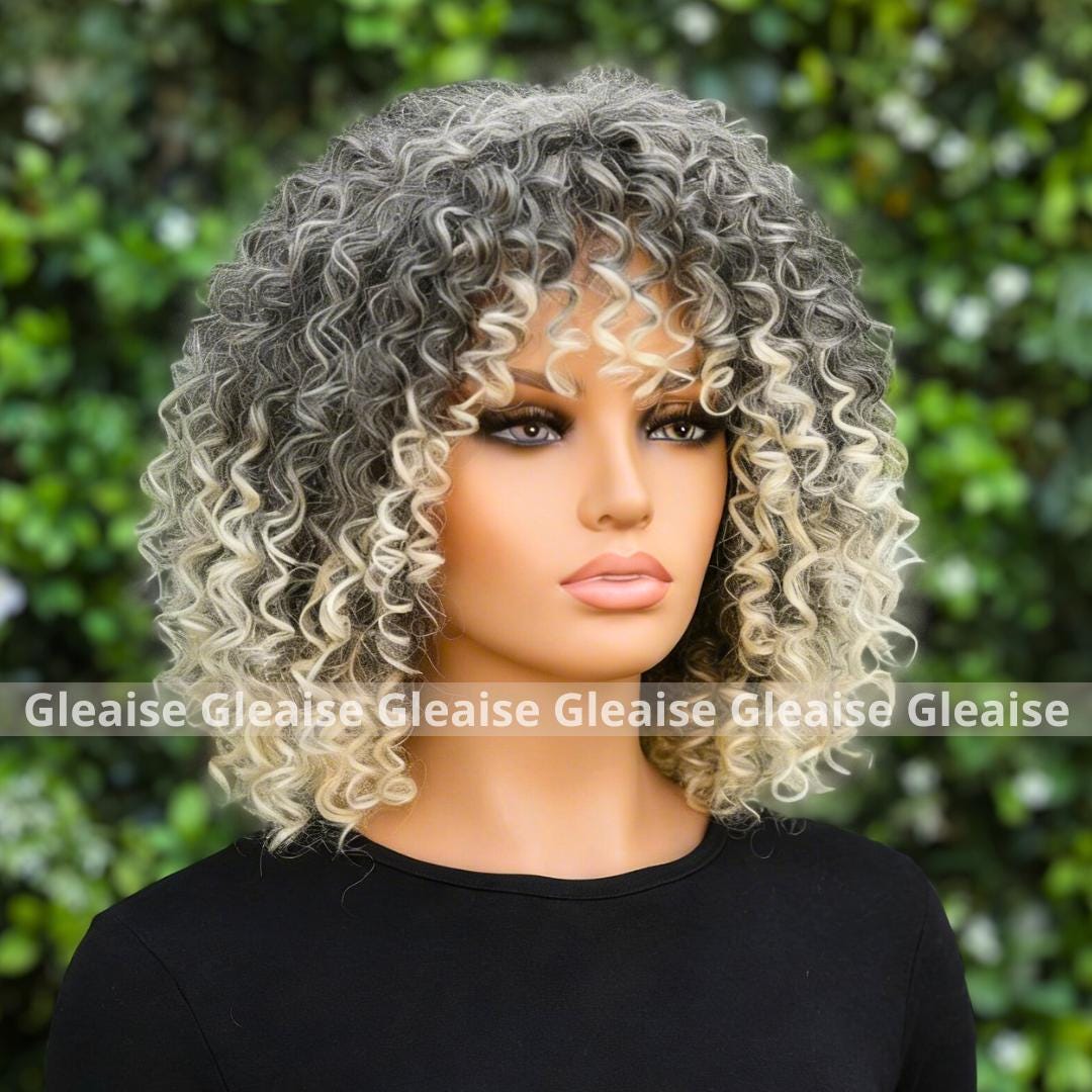 Light Blonde Wig Fluffy Curly Hair Wig Natural Shades Afro  display picture 3