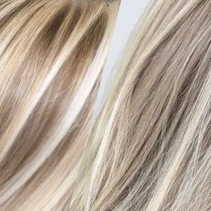 Babylights Hair Extensions Blonde Highlights Silver grey Hair Ash Blonde Platinum Clip in hair streaks Hair Summer 2021 2022 2023