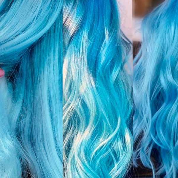 Light Baby Blue Hair Extensions Clip in Blue, Sky Blue Clip in Hair streaks, Mermaid Hair, Pastel Hair, Summer, Highlights, Fancy hair
