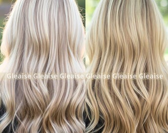 Extension per capelli Babylights, mèches bionde, capelli grigio argento, biondo cenere, platino, con clip, estate 2025