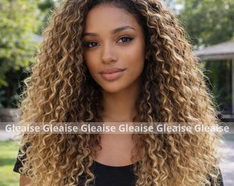 NEW TAG !  Eawwii Long 29 Inch Hair Curly Wig Drak Blonde New Wave Golden Fluffy Hot Wigs – Wigyy main image 4