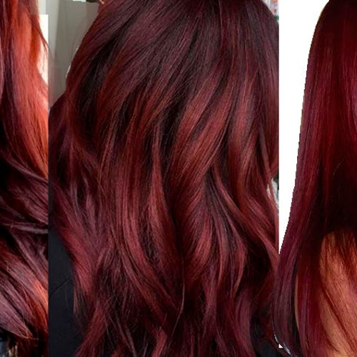 Burgundy Dark Red Hair Extensions Clip in Hair Streaks - Etsy Australia